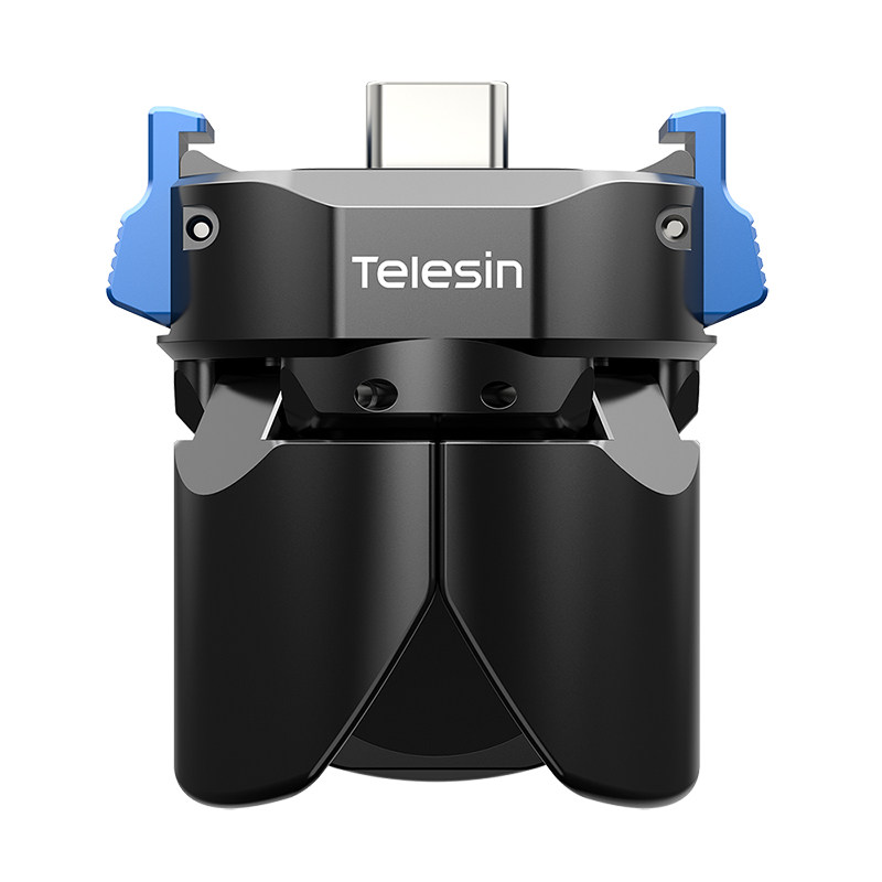 TELESIN泰迅适配大疆Pocket4P/4/3充电小短腿三脚架拓展转接磁吸底座口袋相机支撑架三脚架迷你快开支架配件