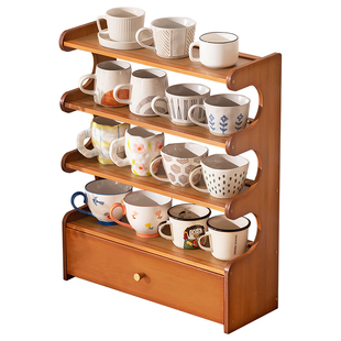 水杯子收纳置物架桌面杯架马克杯茶具水吧咖啡多层储物家用餐边柜