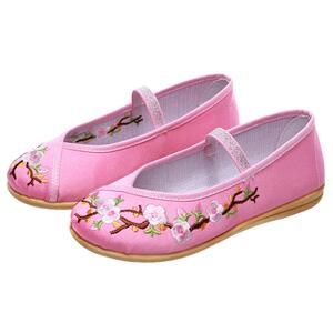 汉服鞋子女童绣花鞋女孩古装布鞋