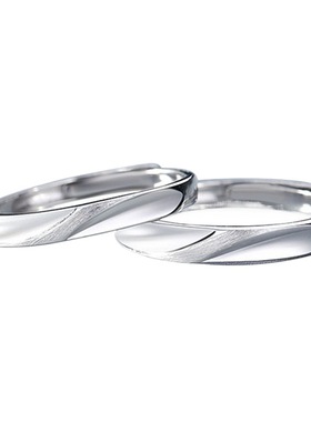 s925纯银情侣对戒开口可调节