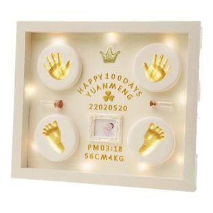 宝宝手足印泥纪念品相框胎新生儿胎毛脐带保存满月纪念手印百天礼