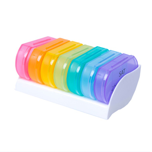 早晚一周14格星期小号保健品7天便携迷你款随身药片药丸分装药盒