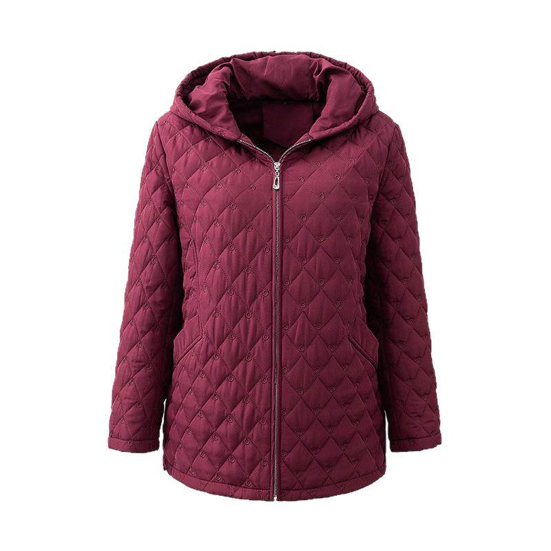 230斤胖妈妈冬装薄棉衣中老年加肥加大码连帽短款防寒服棉袄外套