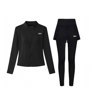 瑜伽服3件套女款加绒专业户外运动服长袖修身弹力普拉提健身套装