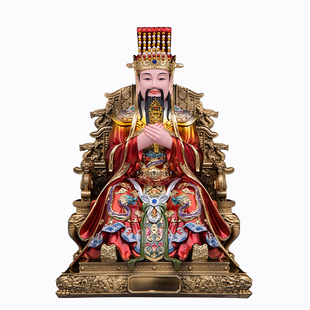 九龙椅玉帝王母神像一对树脂铜彩家用供奉玉皇大帝西王母娘娘摆件