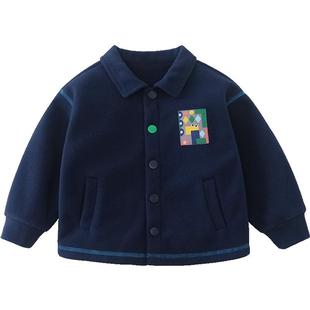 齐齐熊男童摇粒绒外套春秋装男宝宝儿童保暖衣服春装衣服加绒加厚