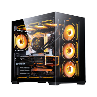 放牧者海景房机箱无立柱itx360水冷小matx白色游戏全侧透台式电脑
