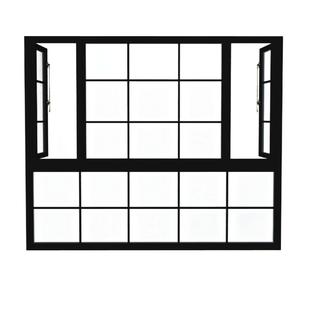 法式复古断桥铝合金复古窗纱一体系统格子窗中古风隔音上海老钢窗