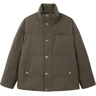 清仓gxgjeans男装上衣外套冬季华夫格绒感保暖立领羽绒服男