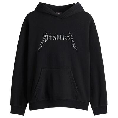 【金属乐队】HM男装女装卫衣25新款加绒印花连帽衫打底衫1065654