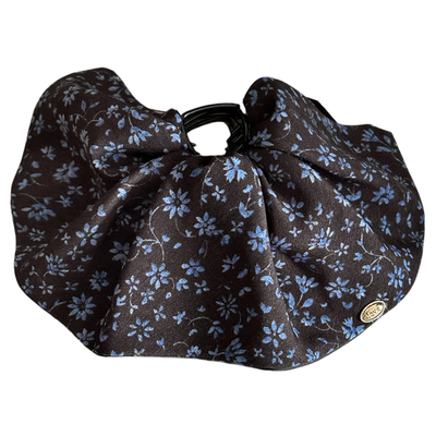 法式高级感蓝色碎花裙摆抓夹女秋冬气质氛围感马尾夹半扎发夹头花