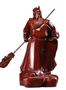 财神爷客厅实木工艺品祝福关公像