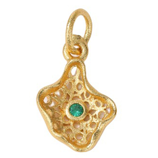 强保色沙金蝴蝶扎基拉姆吊坠 金刚杵葫芦直孔手工diy手链散珠配件