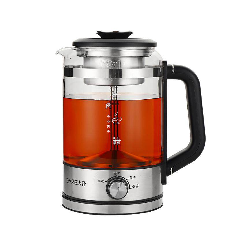 大泽大容量1.3升办公室煮茶器蒸汽高温喷淋黑茶煮茶壶全自动保温