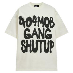 [黄子弘凡同款]404MOB凉感防晒短袖T恤涂鸦印花重磅宽松情侣上衣