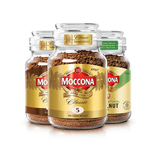 Moccona摩可纳咖啡冻干黑咖啡速溶中度深度烘焙8号100g*3瓶囤货装