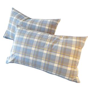 洁丽雅全棉水洗棉枕套一对装宿舍纯棉枕头皮48cm×74cm整头枕头套