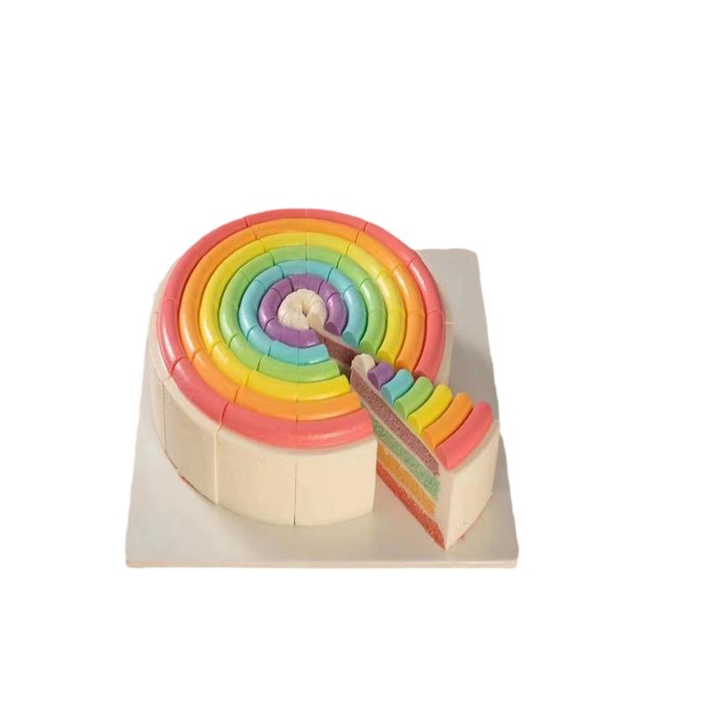 商用8寸慕斯榴莲千层蛋糕彩虹蛋糕1盒12切整箱动物奶油自助餐摆摊