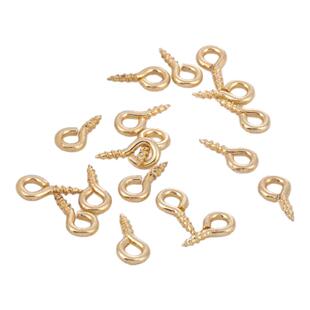 14k包金保色diy配件材料羊眼钉9字针螺丝滴胶吊坠手钻羊角钉