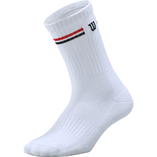 Wilson威尔胜运动袜中筒毛巾底男女网球跑步健身训练吸汗透气袜子
