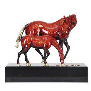 黄铜饮水思源创意马摆件办公室家居玄关书房桌面装饰乔迁开业礼物