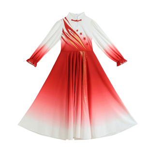 元旦中小学生合唱演出服儿童红歌比赛朗诵礼服男女童爱国表演服