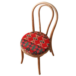 民族风喜庆红色坐垫圆形记忆棉餐椅垫子卡座榻榻米飘窗座垫防滑软