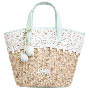 爱路喜编织水桶托特包包女海滩沙滩度假手提菜篮子草编单肩斜挎包