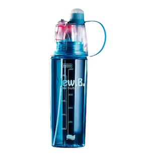 喷雾塑料水杯水壶600ml运动喷水杯山地车便携骑行水壶夏日清凉