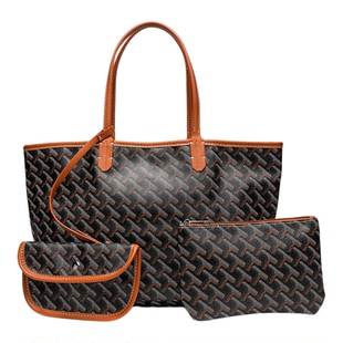 BradyMelivette狗牙包三件套印花托特包大容量通勤手提包单肩包