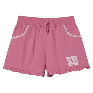 EPTISON休闲裤女2025夏季新款a字宽松流行短裤运动少女风花边裤子