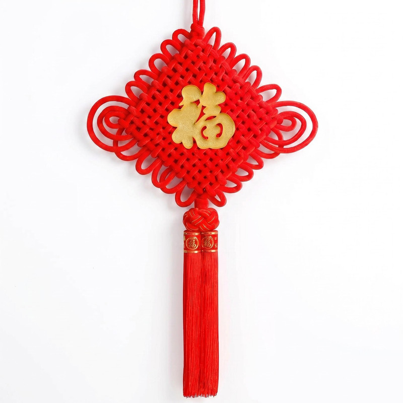 乔迁喜庆红色福字中国结门挂