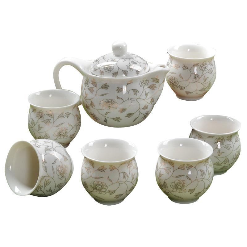 双层茶杯功夫青花陶瓷茶壶带过滤整套茶具