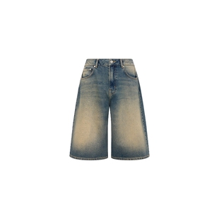 【礼物会员5折起】Moschino Jeans 女士百慕大短裤徽标贴布牛仔裤