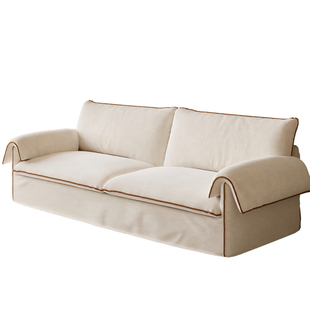 政府补贴布艺沙发客厅2025新款小户型沙发双人奶油风直排棉麻沙发