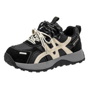 戈美其加绒老爹鞋女2025冬季新款百搭厚底增高休闲运动鞋保暖棉鞋