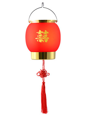 太阳能充电红灯笼庭院门前红色一对结婚喜庆装饰氛围照明长明灯