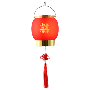 太阳能充电红灯笼庭院门前红色一对结婚喜庆装饰氛围照明长明灯