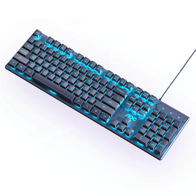 AOC GK300无线键鼠套装三模键盘机械手感电竞游戏电脑办公RGB带屏