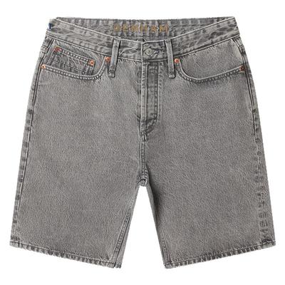 DENHAM黑灰宽松直筒牛仔短裤男