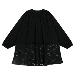 studio CLIP 衬衫女2026春季新款优雅蕾丝拼接圆领棉质上衣594114