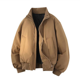 WASSUP PLAM羽绒棉衣男2025新款秋冬季美式宽松立领保暖棉服外套