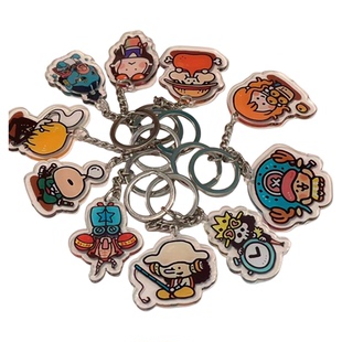 亚克力钥匙扣定制片片立牌卡通动漫珠链明星周边胸针diy双面挂件