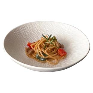石纹深盘菜盘陶瓷盘高级感盘子家用意面盘西餐餐盘汤盘沙拉早餐盘