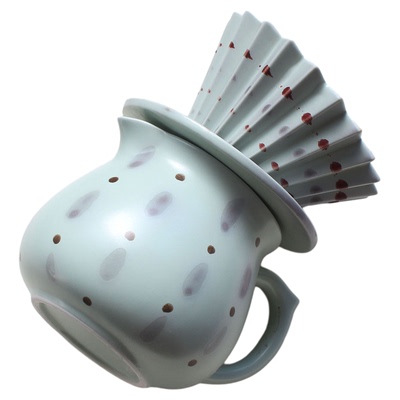 MINNAN原创天青紫云手绘手冲浓缩咖啡壶折纸滴滤式滤杯含托套装