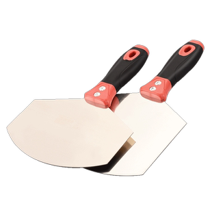 弧形腻子刮刀不锈钢托灰板圆弧铲子油灰刀半圆形上料神器铲桶工具