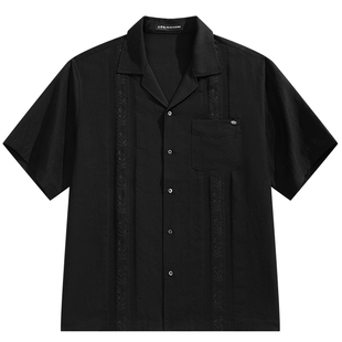 【老钱风】太平鸟男装休闲衬衫26夏新款肌理天丝麻衬衫外穿式衬衫