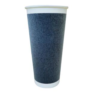 90一次性植绒发泡杯加厚隔热防烫咖啡杯奶茶纸杯400500ml商用带盖