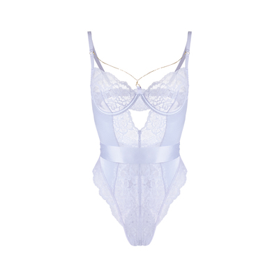 似欲Zerosophy蕾丝钢圈连体衣紫