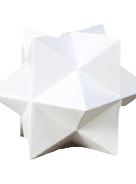 几何立体五角星陶瓷样板房装饰品